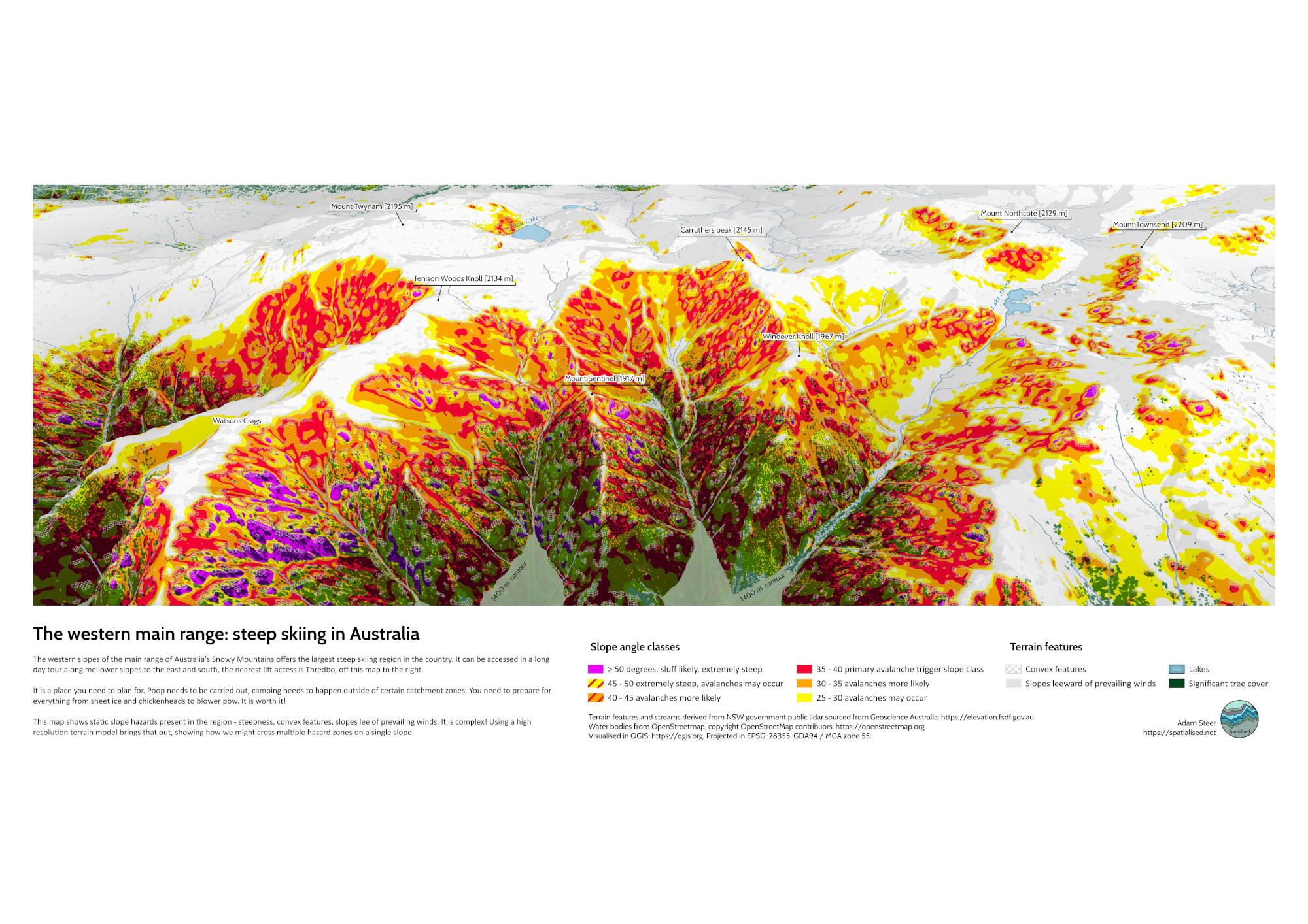 Mapping static avalanche risk factors